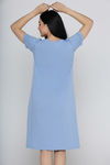 Zivame Farm Lore Knit Cotton Knee Length Night Dress - Chambray Blue — thumbnail 3